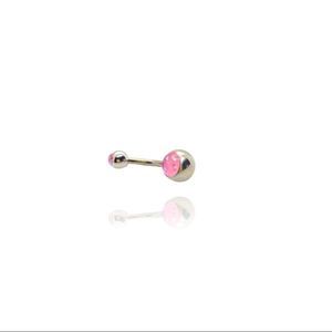 Belly ring Pale Pink fire opal